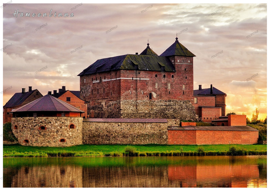 postikortti jossa kuvana Hämeenlinnan linna